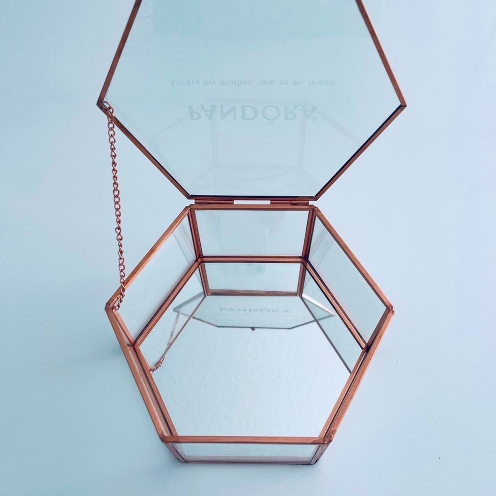 Pandora NEW Jewelry Organizer with Glass Panels in box.